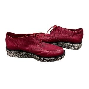 Arche Red Leather Lace Up Loafers Size 5 Men's